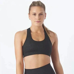 Glyder Notch Sports Bra in Black Leopard Gloss L